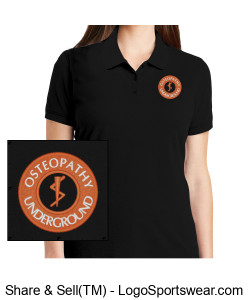 Ladies Black Polo Design Zoom